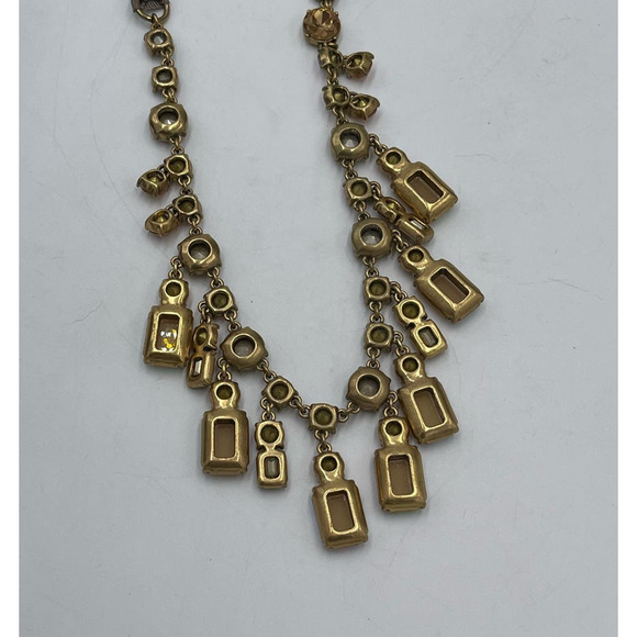 J. Crew Pink Opalescent Opaque and Shiny Rhinestone‎ Mauve Ribbon Tie Necklace - Picture 8 of 12